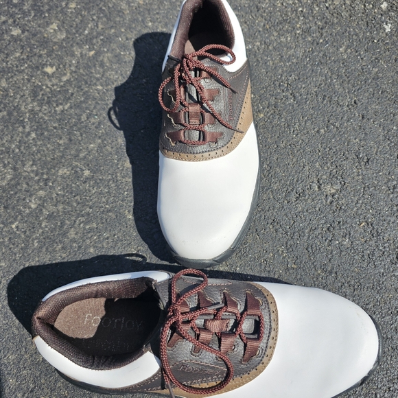 FootJoy FLEXZONE White and Brown Athletic Golf Shoes - Picture 4 of 4